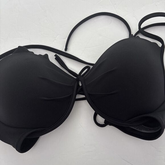 Victorias Secret Black Push-up String Bikini Top Size 34C NWOT - Picture 4 of 4